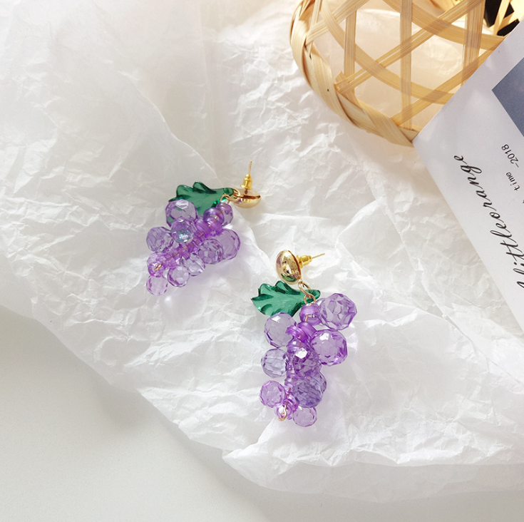 Grape earrings fruit earrings