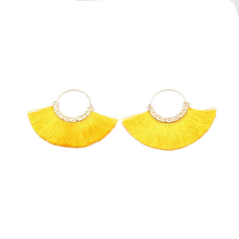 Creative Semicircle C-Shaped Earrings Tassel Earrings