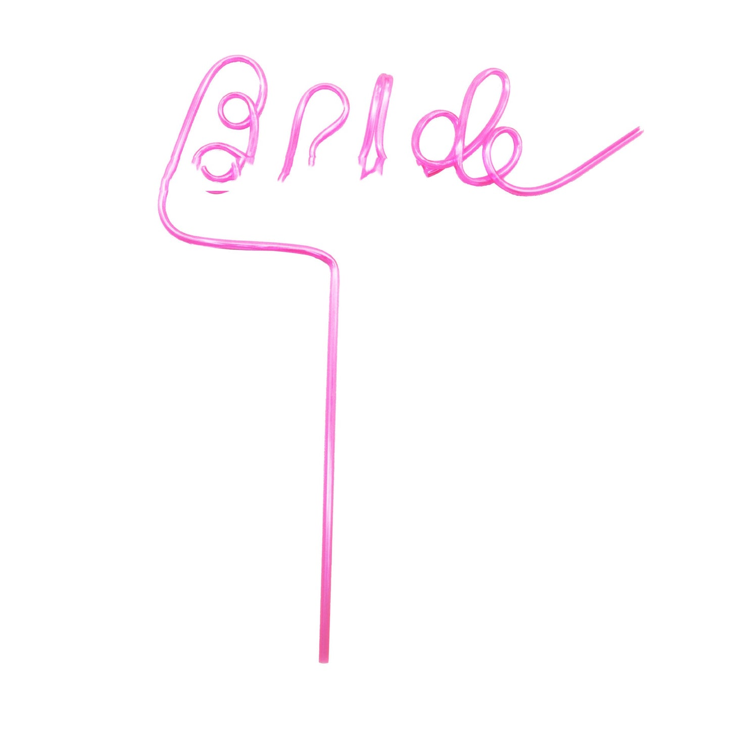 PET Creative Shape Bride Letter Straw