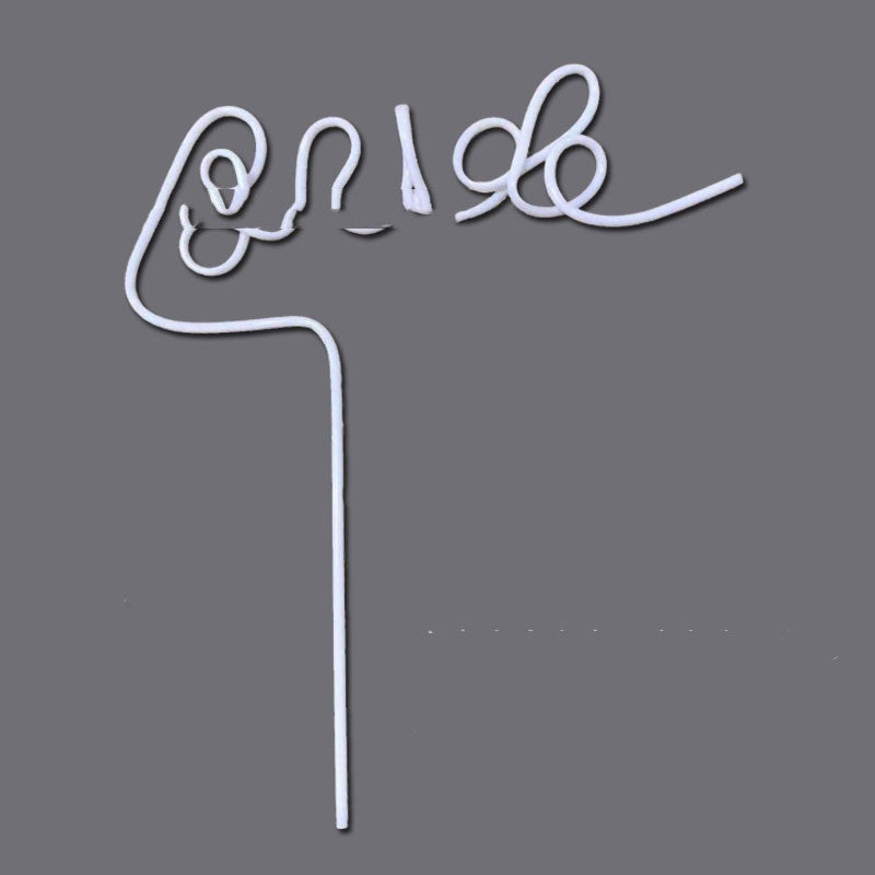 PET Creative Shape Bride Letter Straw