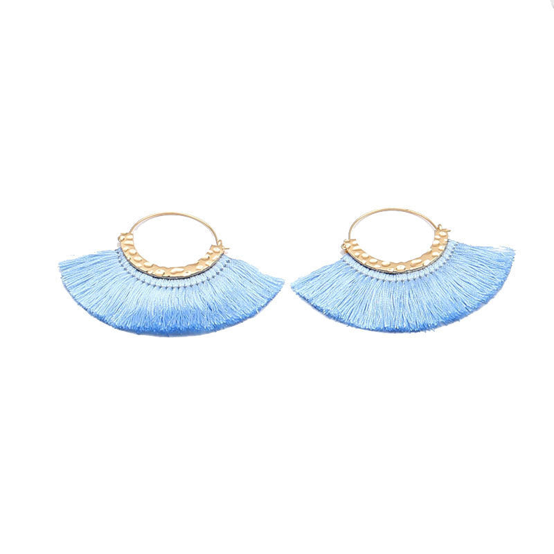 Creative Semicircle C-Shaped Earrings Tassel Earrings