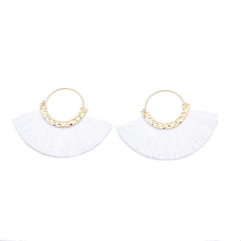 Creative Semicircle C-Shaped Earrings Tassel Earrings