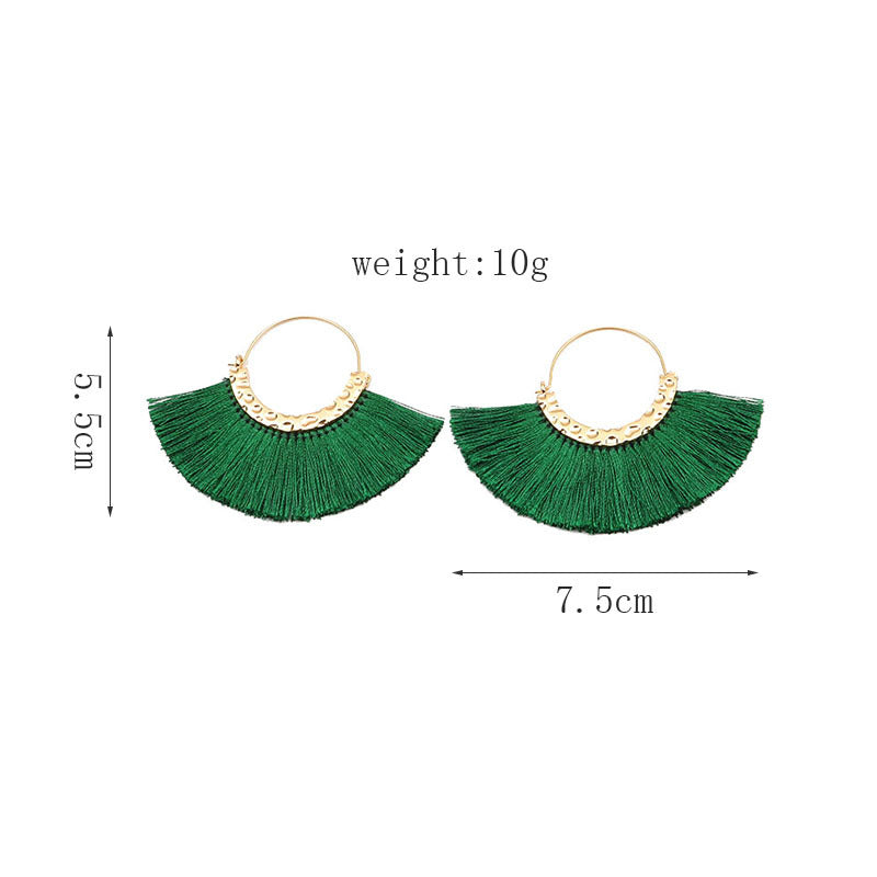 Creative Semicircle C-Shaped Earrings Tassel Earrings