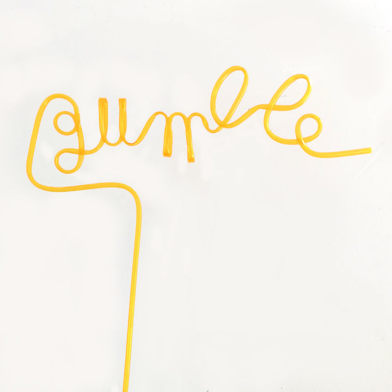 PET Creative Shape Bride Letter Straw