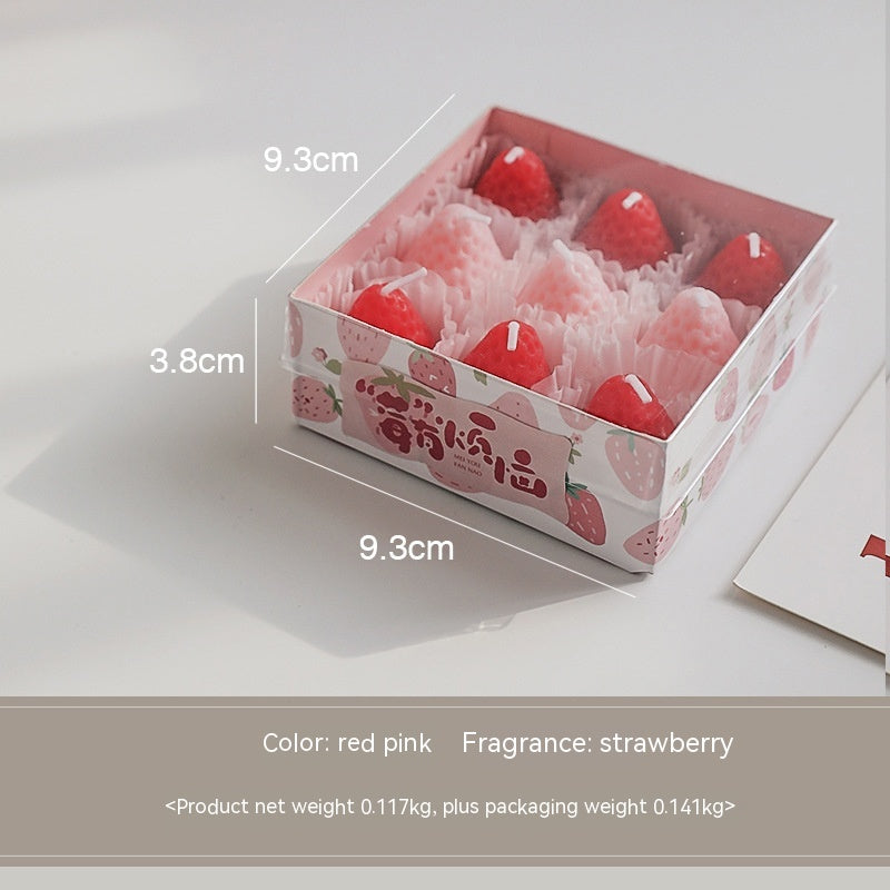 Strawberry Aromatherapy Candle Indoor Photo Shooting Decoration
