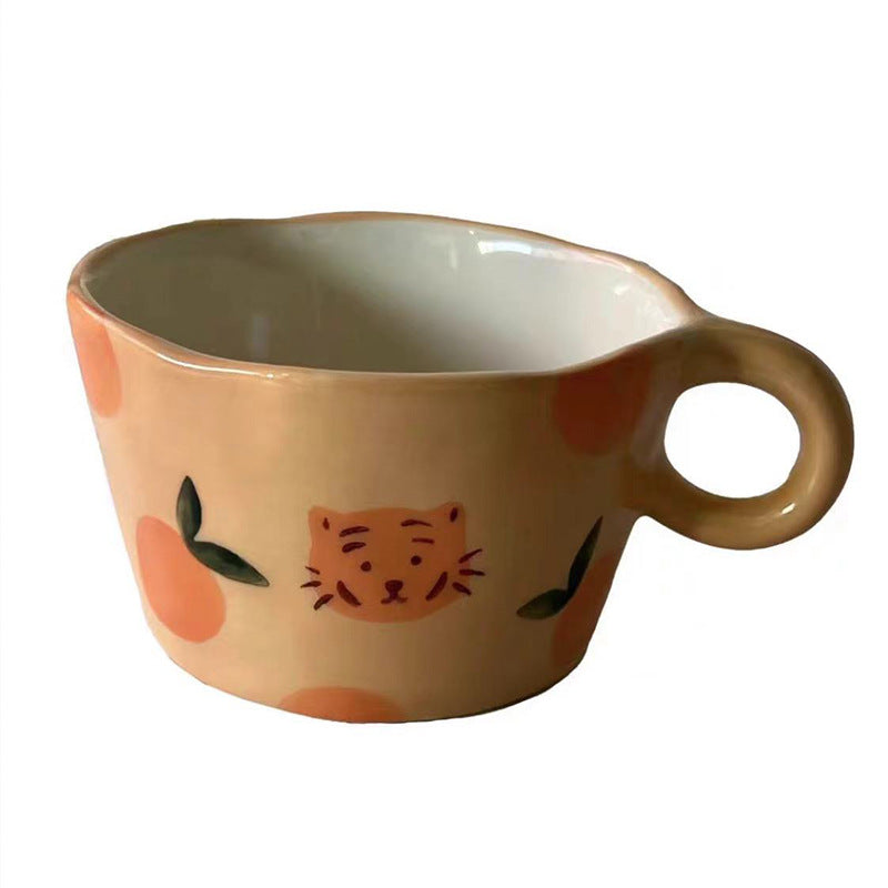 Strawberry Flower Hand-painted Mug Hand-made Ceramics
