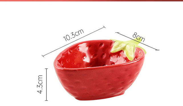 Strawberry Bowl Ceramic Fruit Salad Bowl Lovely Maiden
