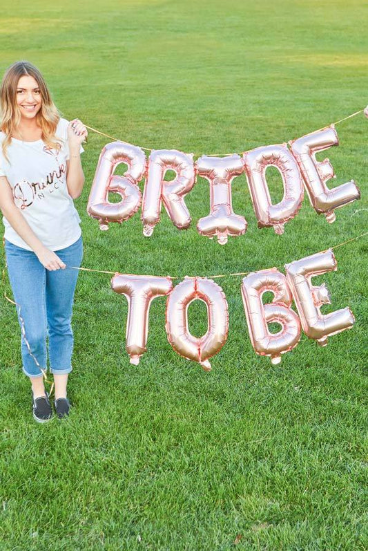 Miss to Mrs Rose Gold 16" Balloon Banner | Multiple phrases!