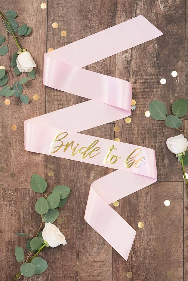 Bride To Be Gold Foil Sash | Lots of colors!