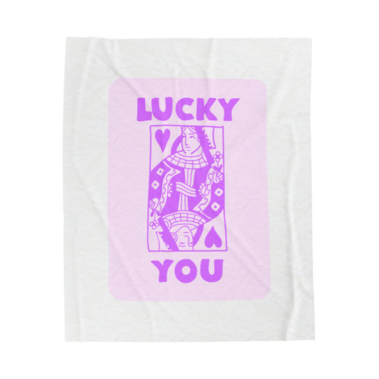 Lucky You purple Velveteen Plush Blanket