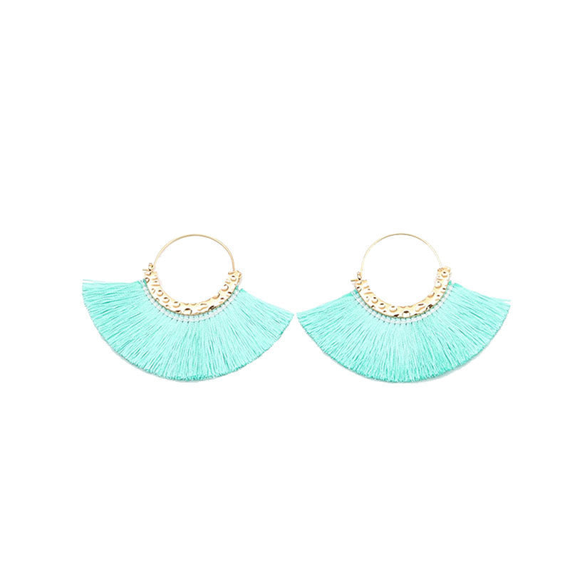 Creative Semicircle C-Shaped Earrings Tassel Earrings