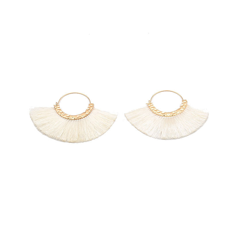 Creative Semicircle C-Shaped Earrings Tassel Earrings
