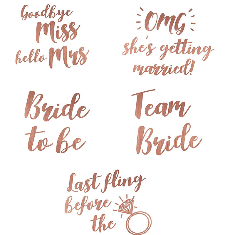 Bachelor Party Champagne Rose Gold Bride Stamping Sticker