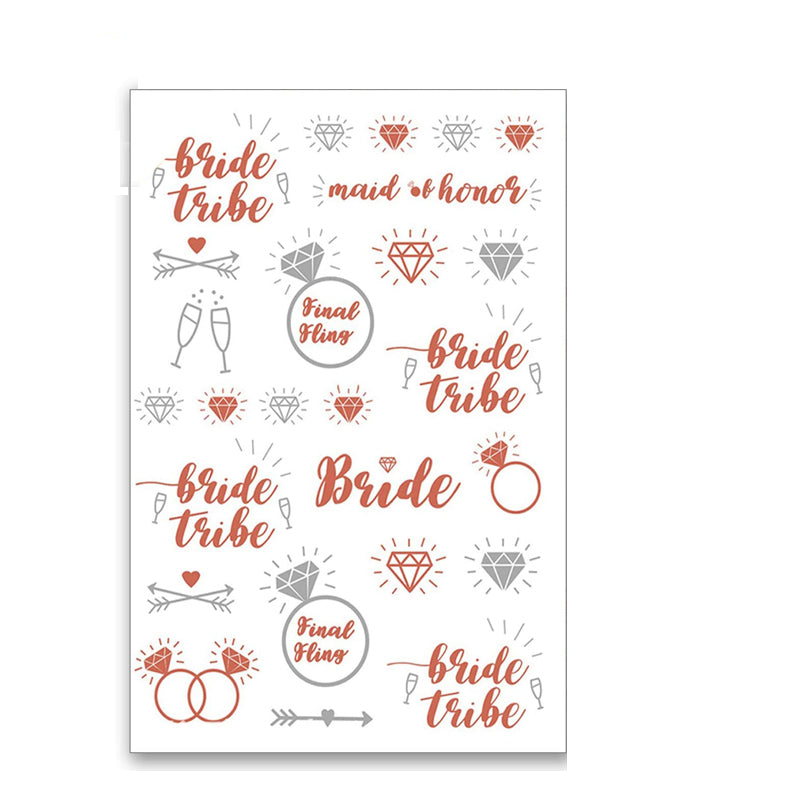 Bachelor Party Champagne Rose Gold Bride Stamping Sticker