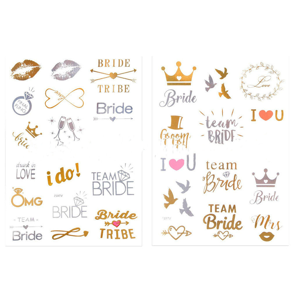 Bachelor Party Champagne Rose Gold Bride Stamping Sticker