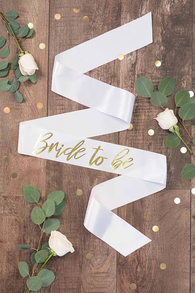 Bride To Be Gold Foil Sash | Lots of colors!