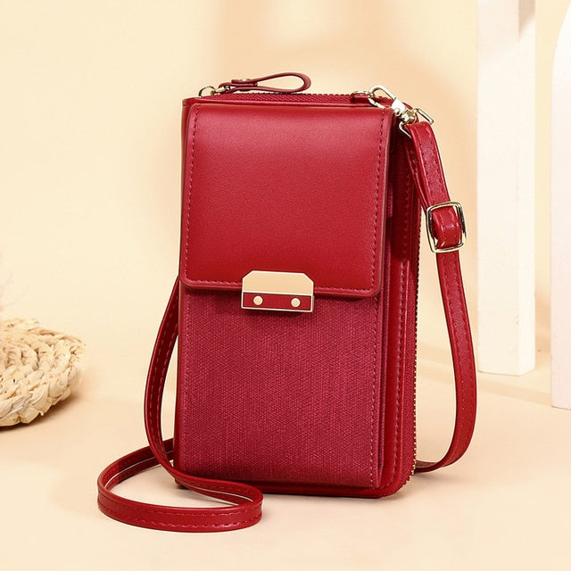 PU Leather Wallet Crossbody Bag