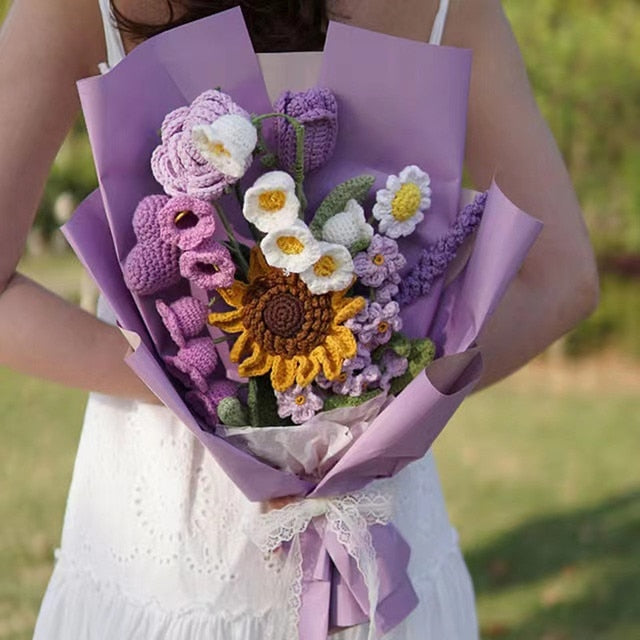 Hand-Woven Home Decorate Forever Flowers Bouquet