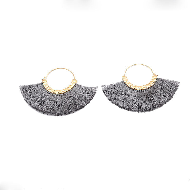 Creative Semicircle C-Shaped Earrings Tassel Earrings