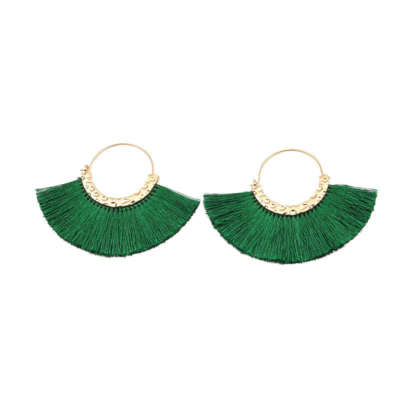 Creative Semicircle C-Shaped Earrings Tassel Earrings