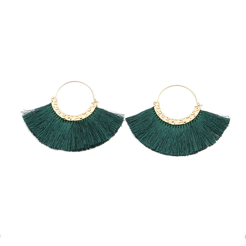 Creative Semicircle C-Shaped Earrings Tassel Earrings