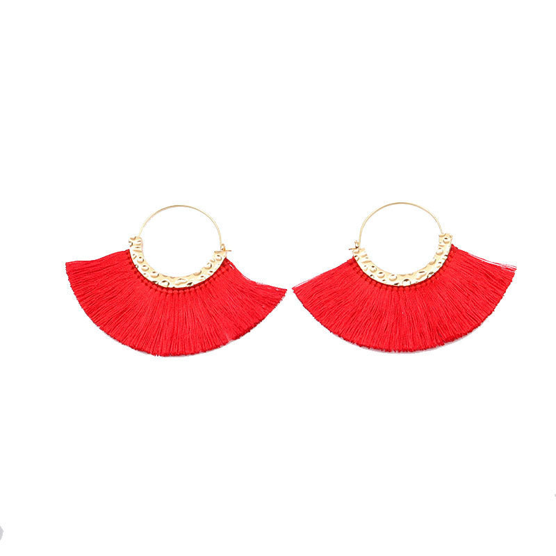 Creative Semicircle C-Shaped Earrings Tassel Earrings