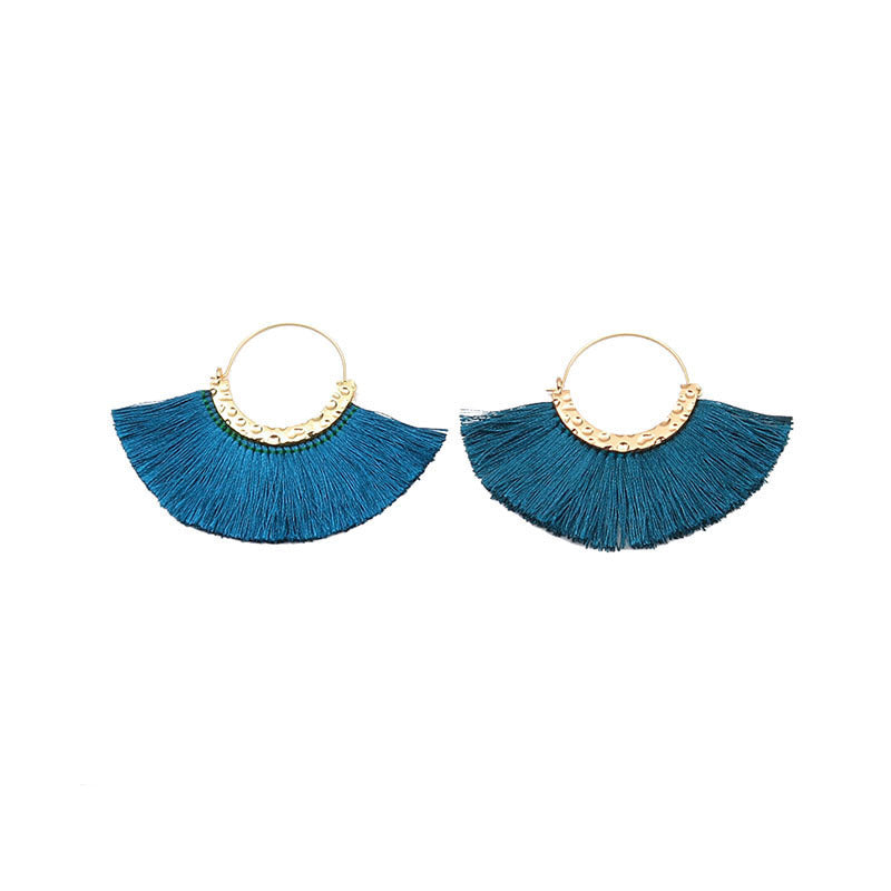 Creative Semicircle C-Shaped Earrings Tassel Earrings