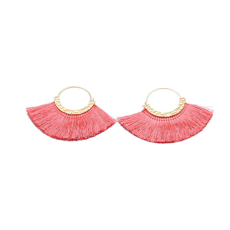 Creative Semicircle C-Shaped Earrings Tassel Earrings