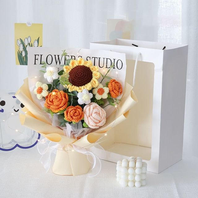 Hand-Woven Home Decorate Forever Flowers Bouquet