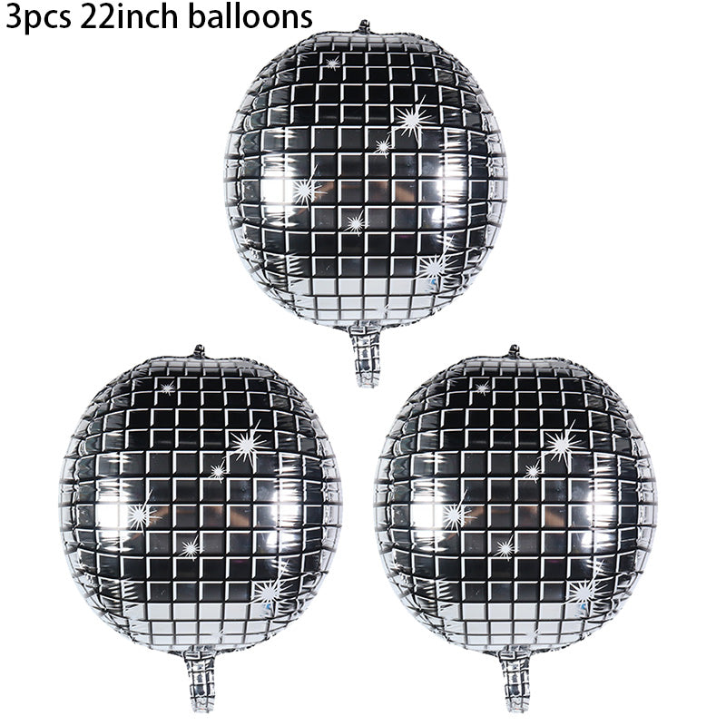 Silver Laser Disco Metal Foil Balloon Party Decoration