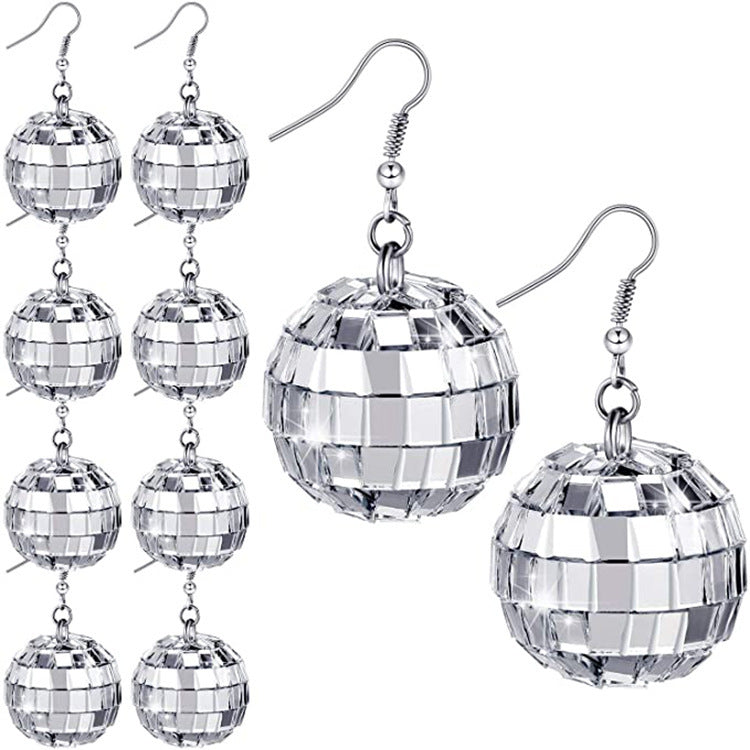 Vintage Disco Earrings 24mm Silver