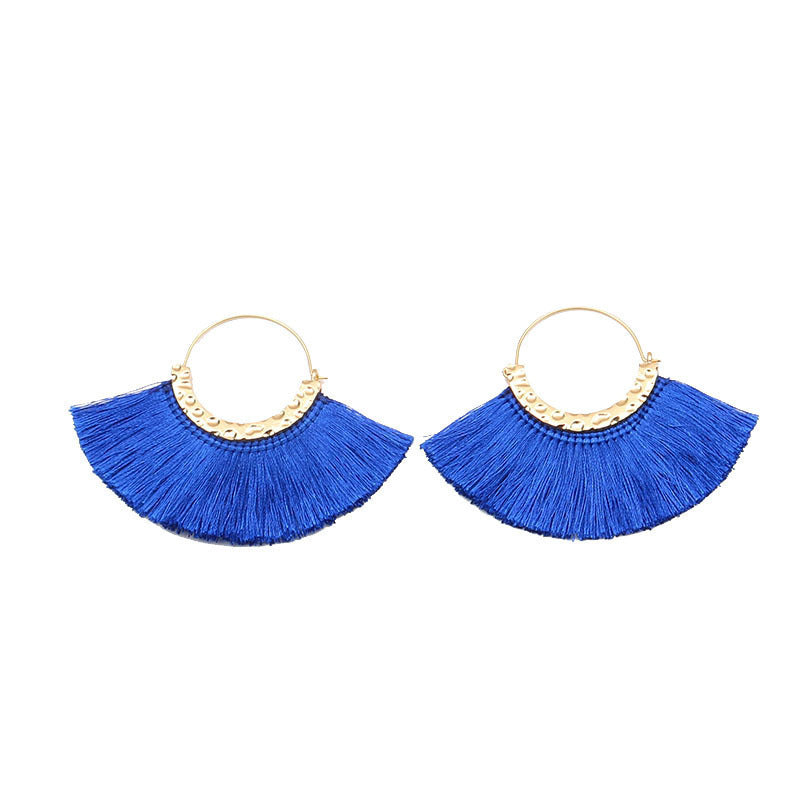Creative Semicircle C-Shaped Earrings Tassel Earrings