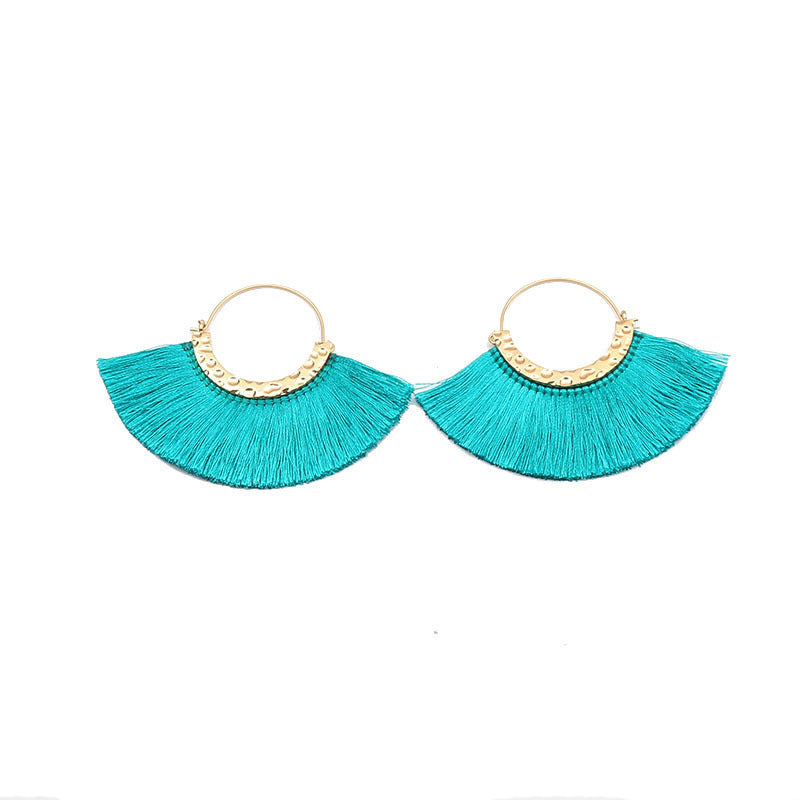 Creative Semicircle C-Shaped Earrings Tassel Earrings