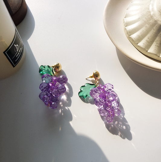 Grape earrings fruit earrings