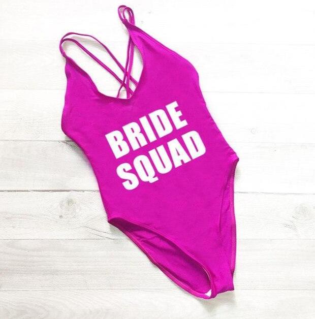 Bride Squad Crossback Swimsuit