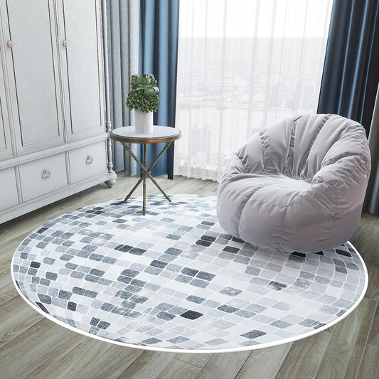 Fashion Personality Trend Disco Light Blue Gray Living Room Bedroom Non-slip Round Floor Mat Carpet