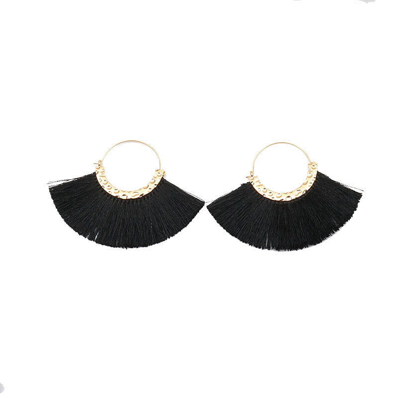 Creative Semicircle C-Shaped Earrings Tassel Earrings