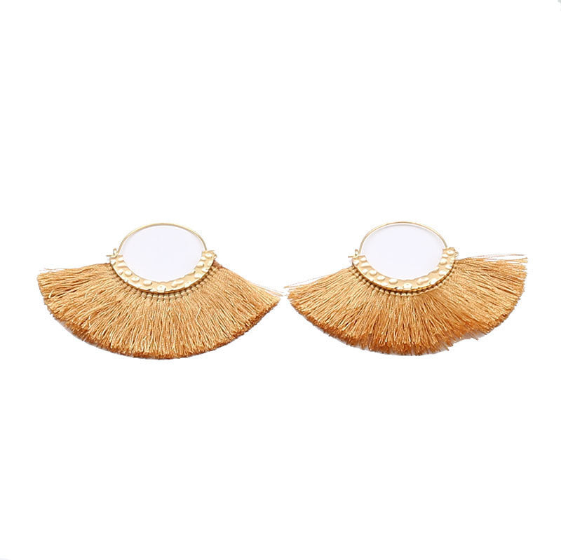 Creative Semicircle C-Shaped Earrings Tassel Earrings