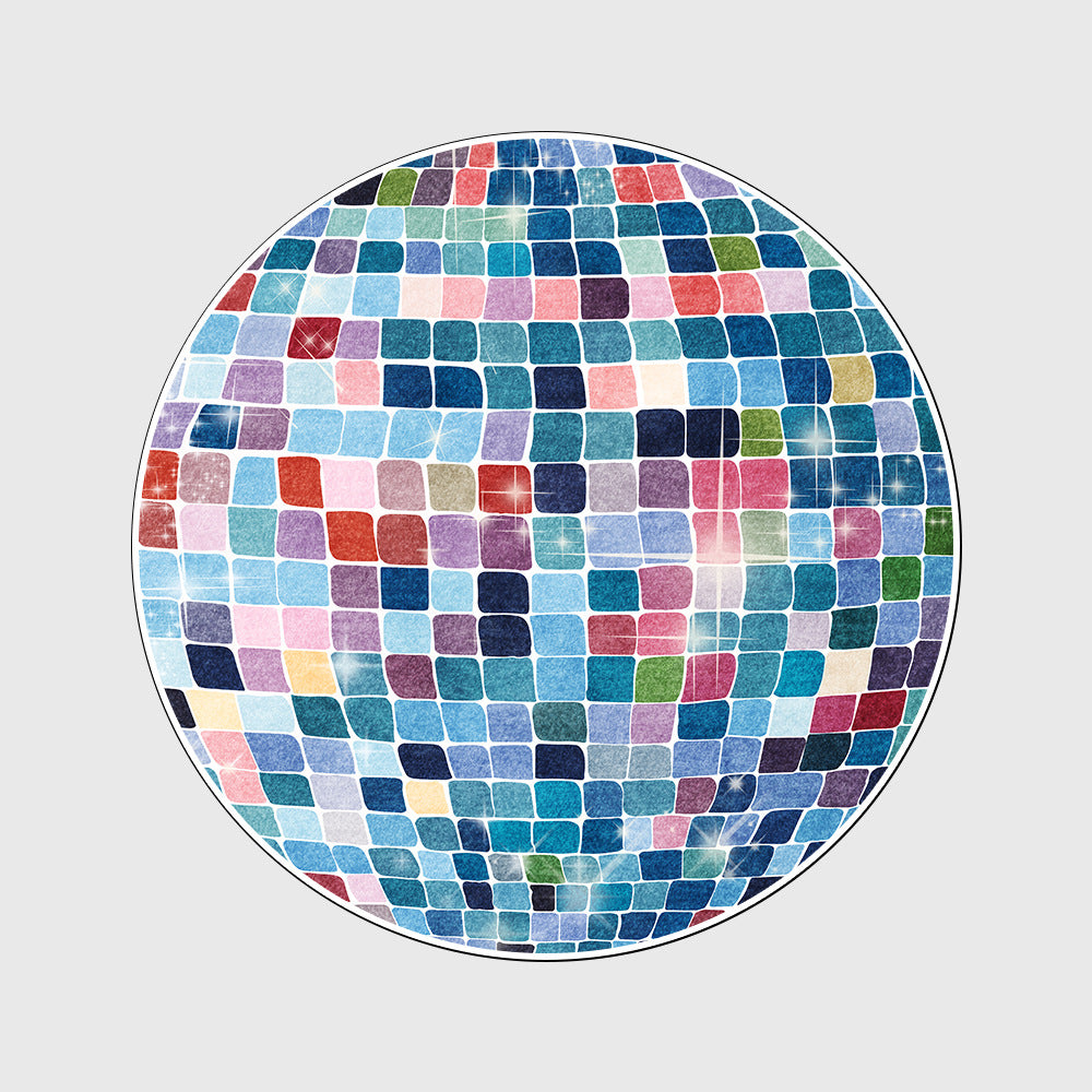 Fashion Personality Trend Disco Light Blue Gray Living Room Bedroom Non-slip Round Floor Mat Carpet