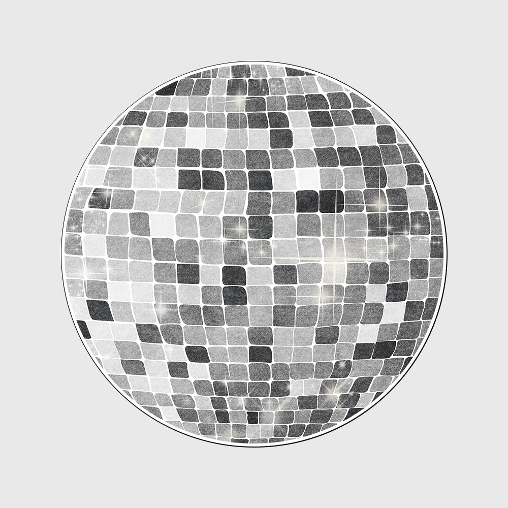 Fashion Personality Trend Disco Light Blue Gray Living Room Bedroom Non-slip Round Floor Mat Carpet