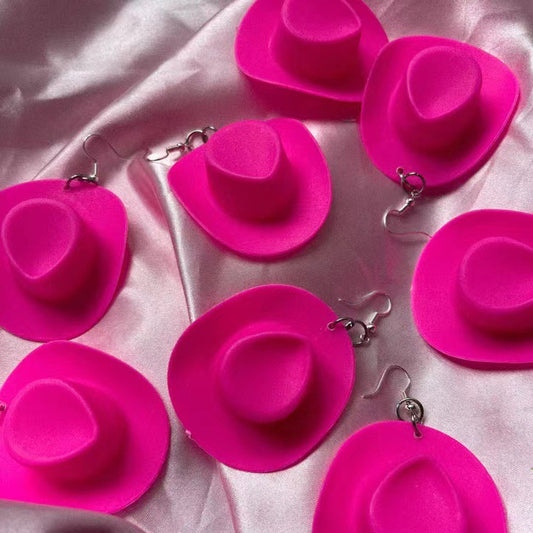 Creative DISCO Straw Hat Earrings Halloween