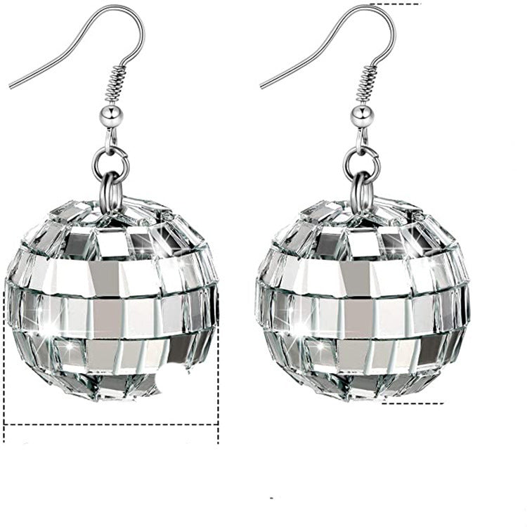 Vintage Disco Earrings 24mm Silver