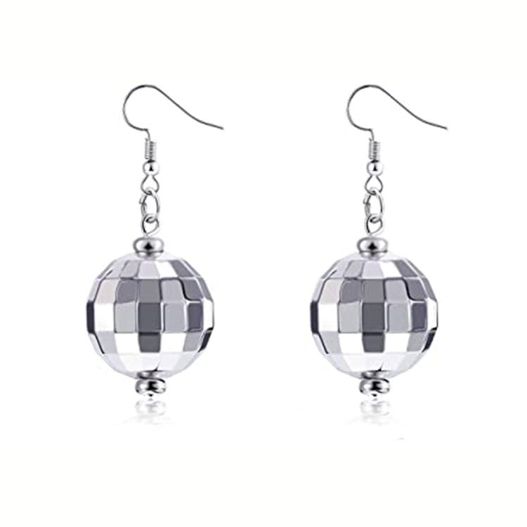 Vintage Disco Earrings 24mm Silver