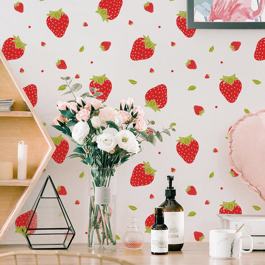 Creative Strawberry Background Wall Stickers