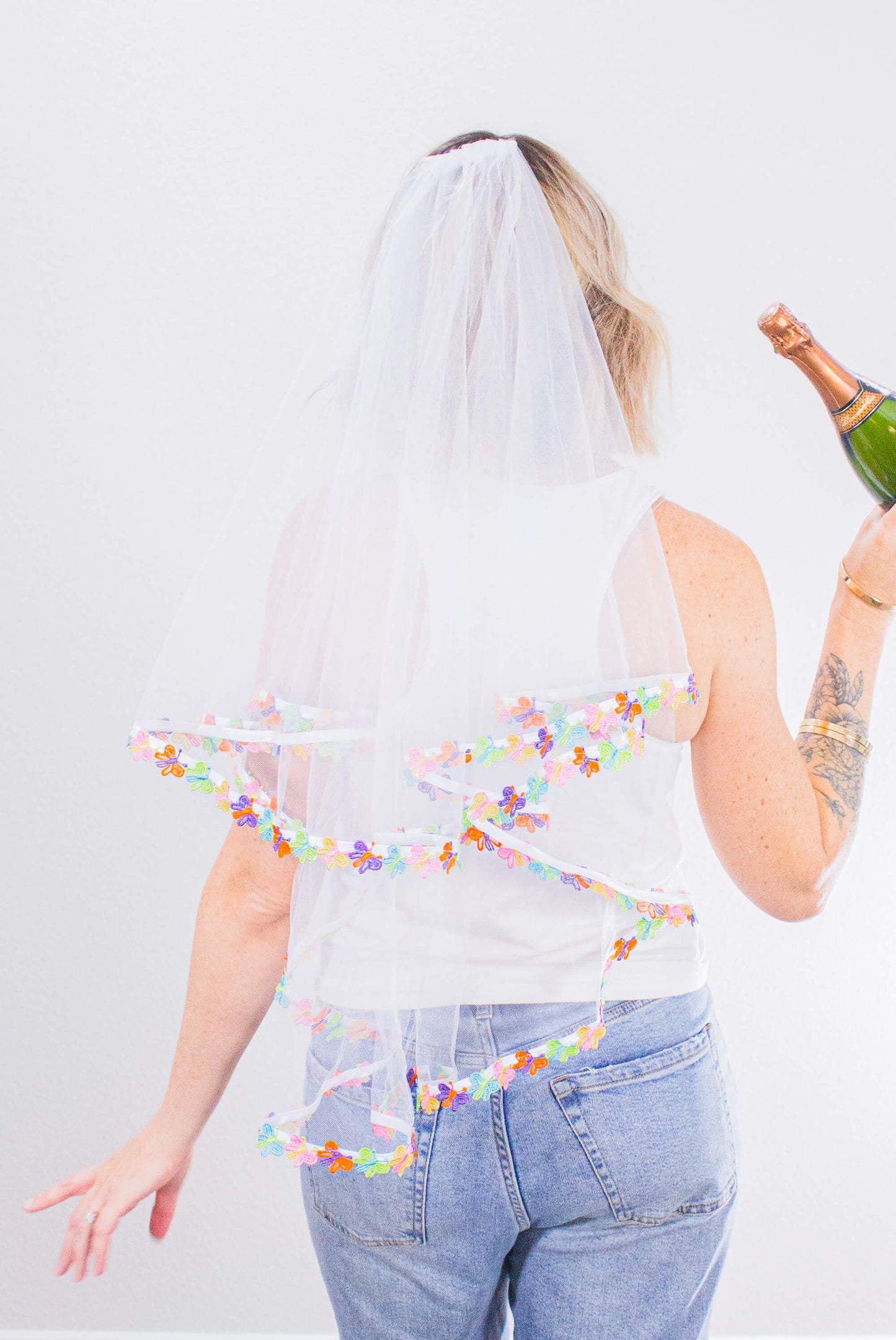 90's Retro Butterfly Bachelorette Party Veil