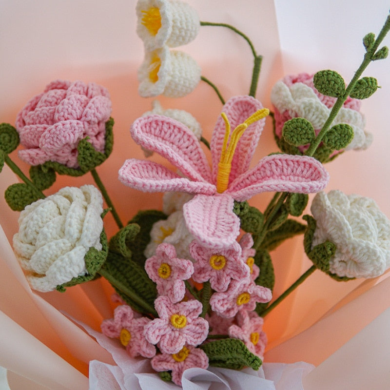 Hand-Woven Home Decorate Forever Flowers Bouquet