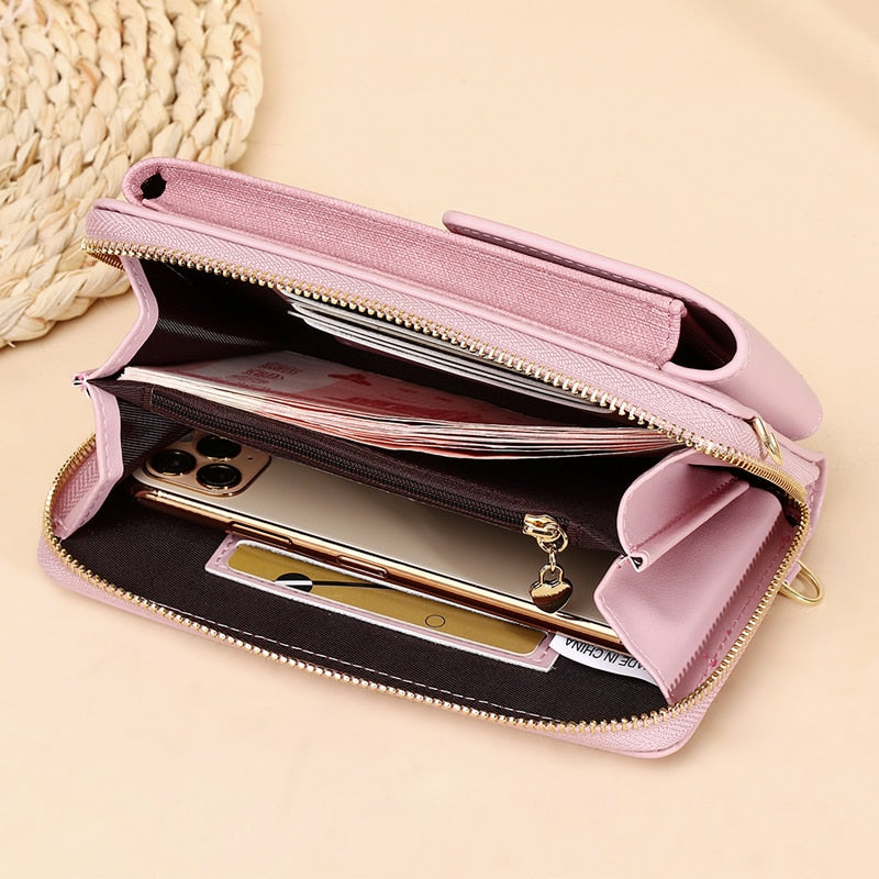 PU Leather Wallet Crossbody Bag