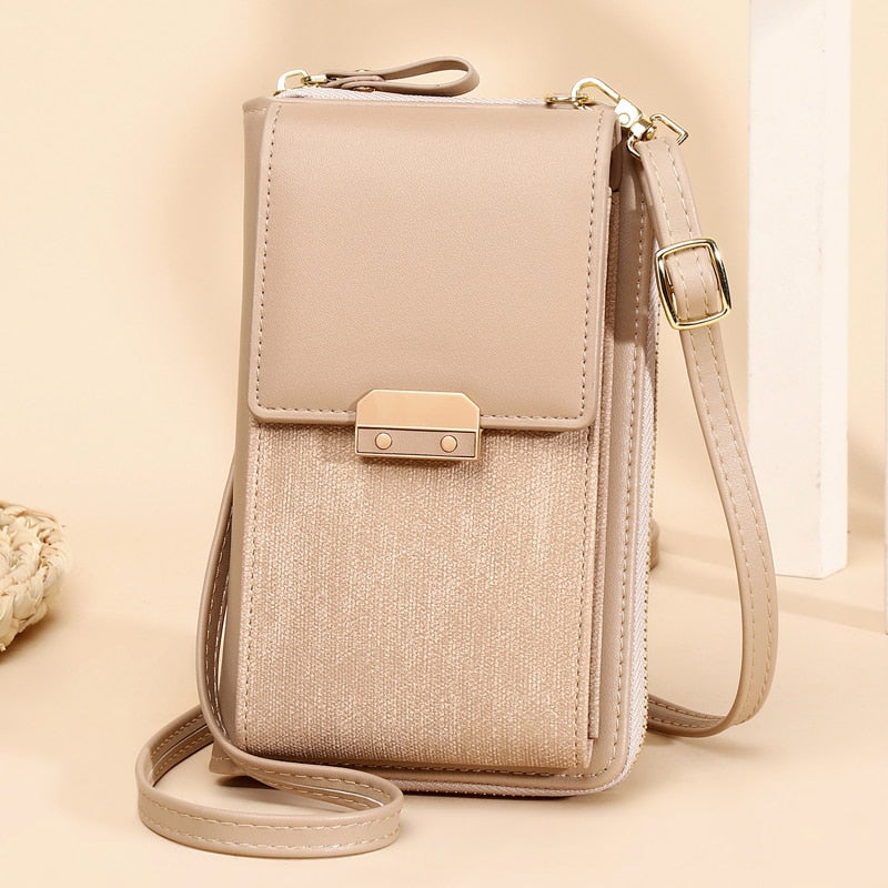 PU Leather Wallet Crossbody Bag