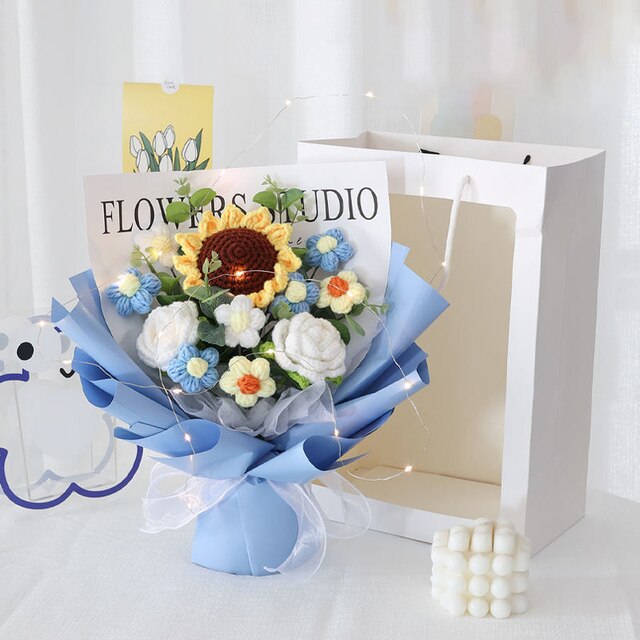 Hand-Woven Home Decorate Forever Flowers Bouquet