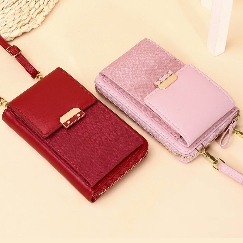 PU Leather Wallet Crossbody Bag